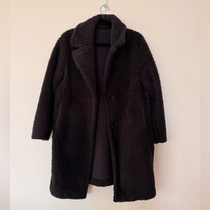 Uniqlo Black Teddy Longline Coat